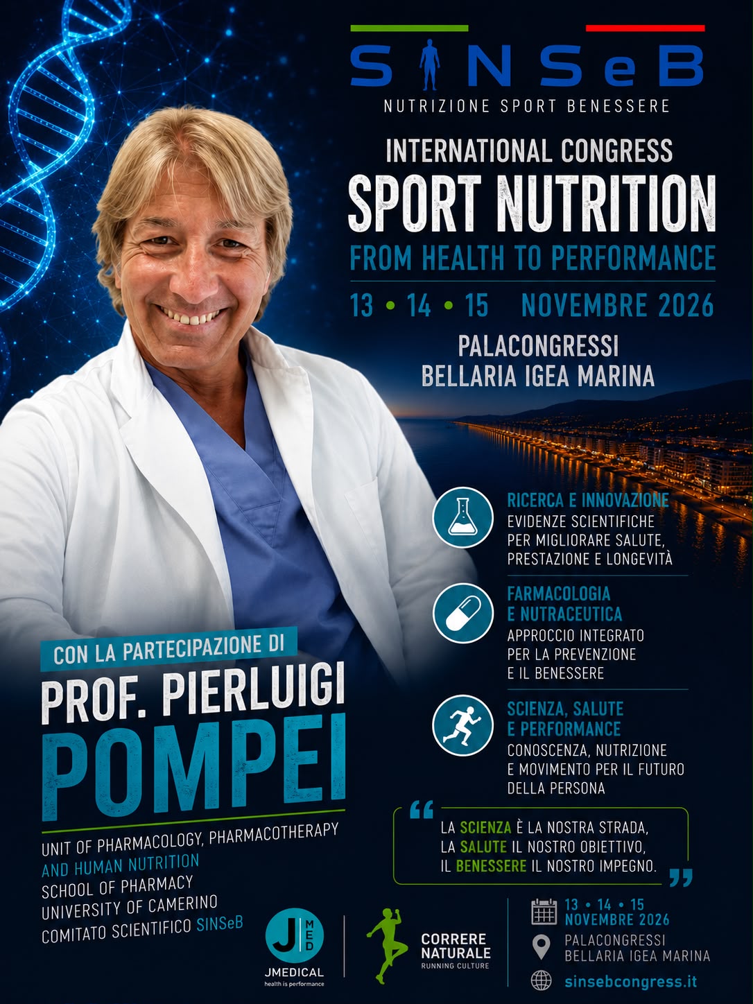 SINSeB 2026: «Sport Nutrition — From Health to Performance», il congresso che unisce scienza, salute e prestazione